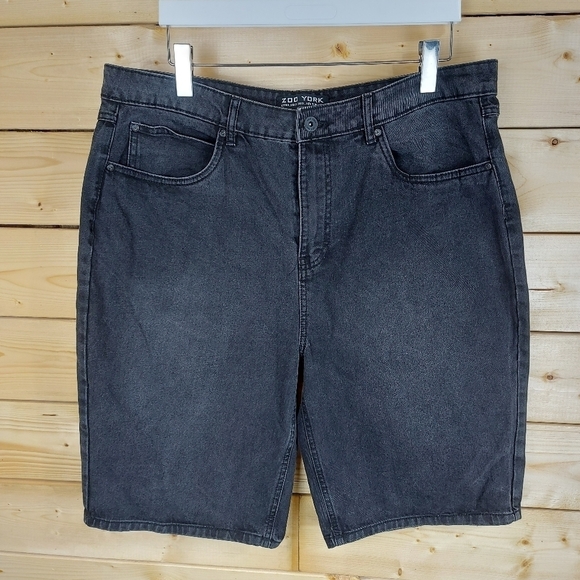 📣2/40$📣 ZOO YORK black denim jeans men's bermuda shorts size 40 - Picture 3 of 8